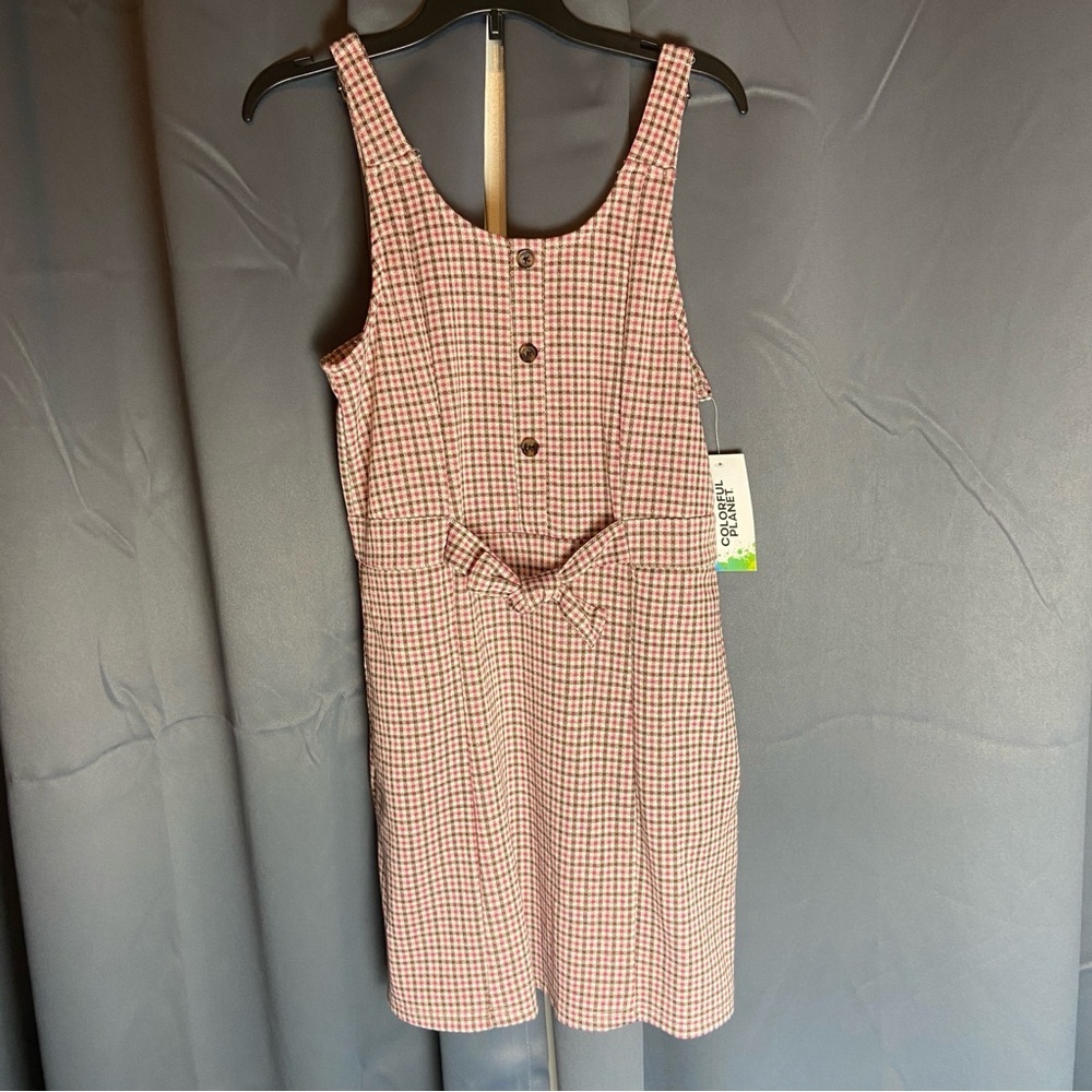 Colorful Planet, Kids‎ XL 14/16, Pink and Brown Plaid Dress NWT